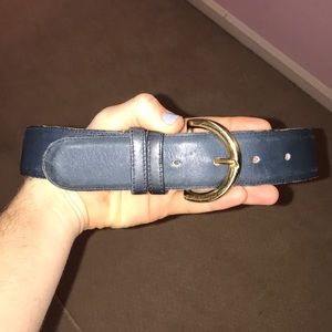 Navy and Tan Reversible Coach Belt